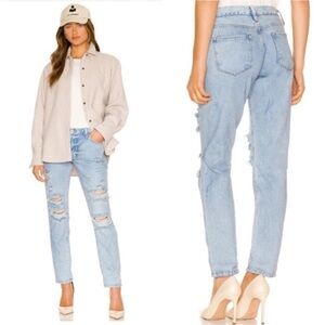 Frame Denim Le Garçon Distressed Boyfriend Light Wash Jeans National 31